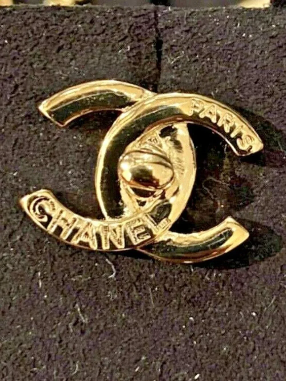 Chanel CC Logo Love Lock Turnlock Stud Earrings Gold color, NWT